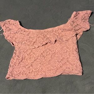 ⭐️ 3/$10 ⭐️ Forever 21 Lace Off the Shoulder Crop Top